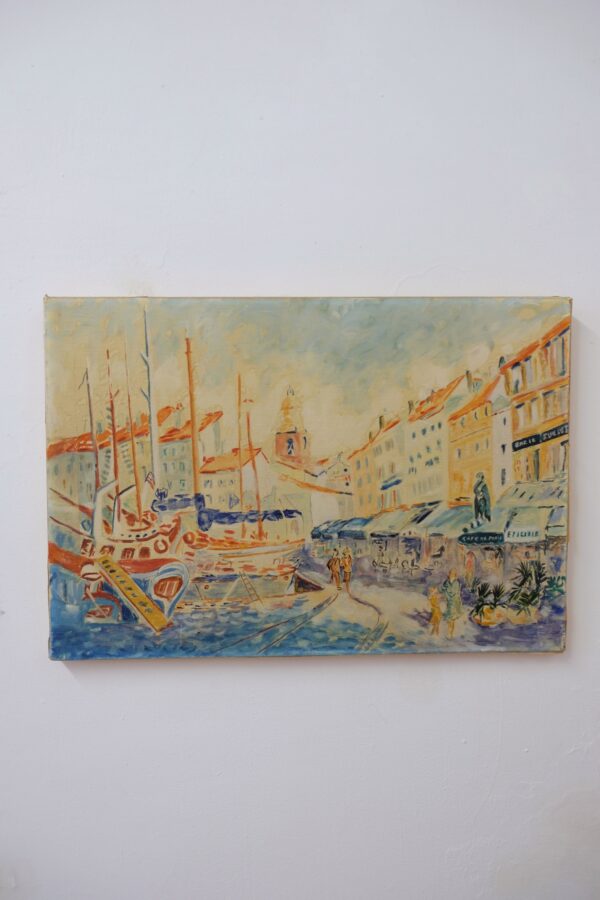 Toile représentant le port de St Tropez