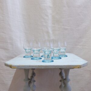 Verres à digestif bleu turquoise