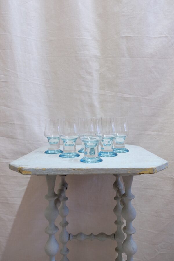 Verres à digestif bleu turquoise